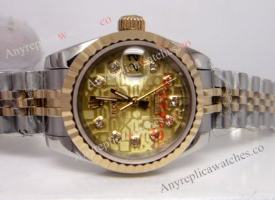 Replica Rolex Datejust Watch 2-Tone Gold Micro Face for Ladies